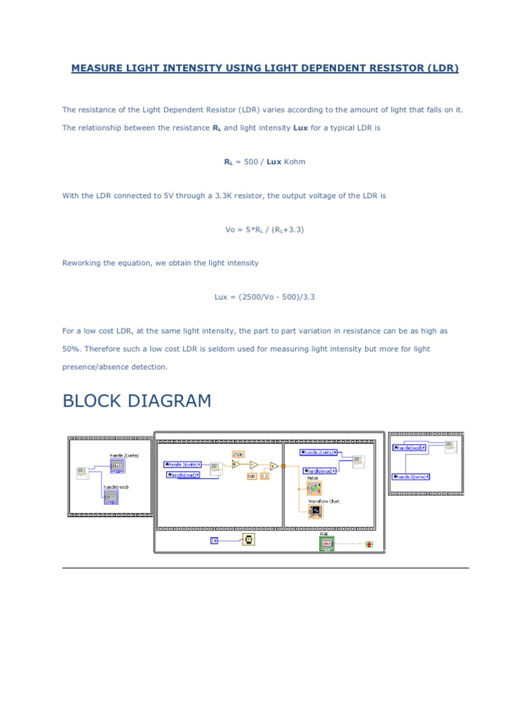 Measure Light Intensity Using Light Dependent Resistor PDF