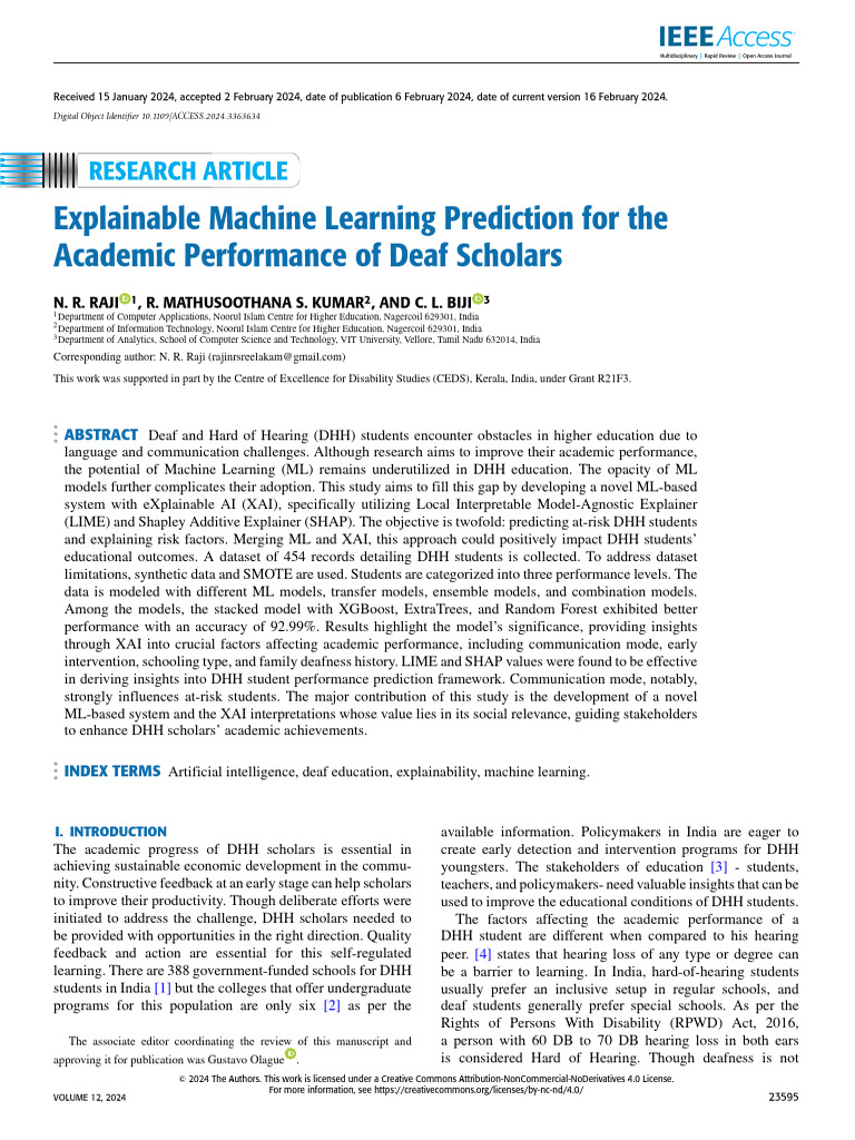Explainable Machine Learning Prediction For The Academic Performance of ...