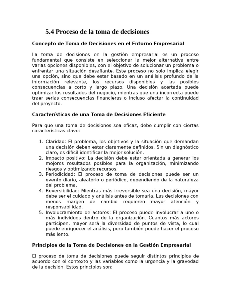 Proceso de Toma de Decisiones | PDF | Toma de decisiones | Negocios