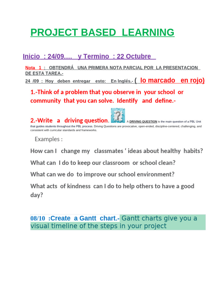 Project Based Learning | PDF