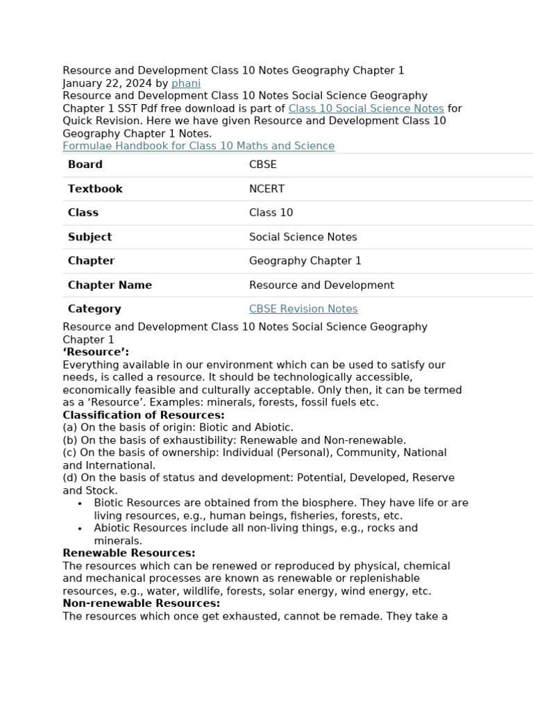 Geography Class Notes Chapter1alluva | PDF