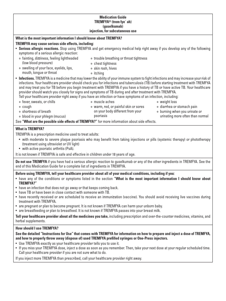 TREMFYA Medication Guide PDF