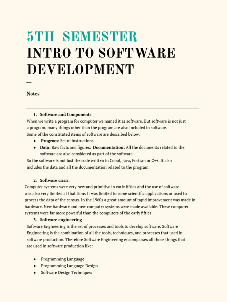 Intro To Software Development - 040046 | PDF