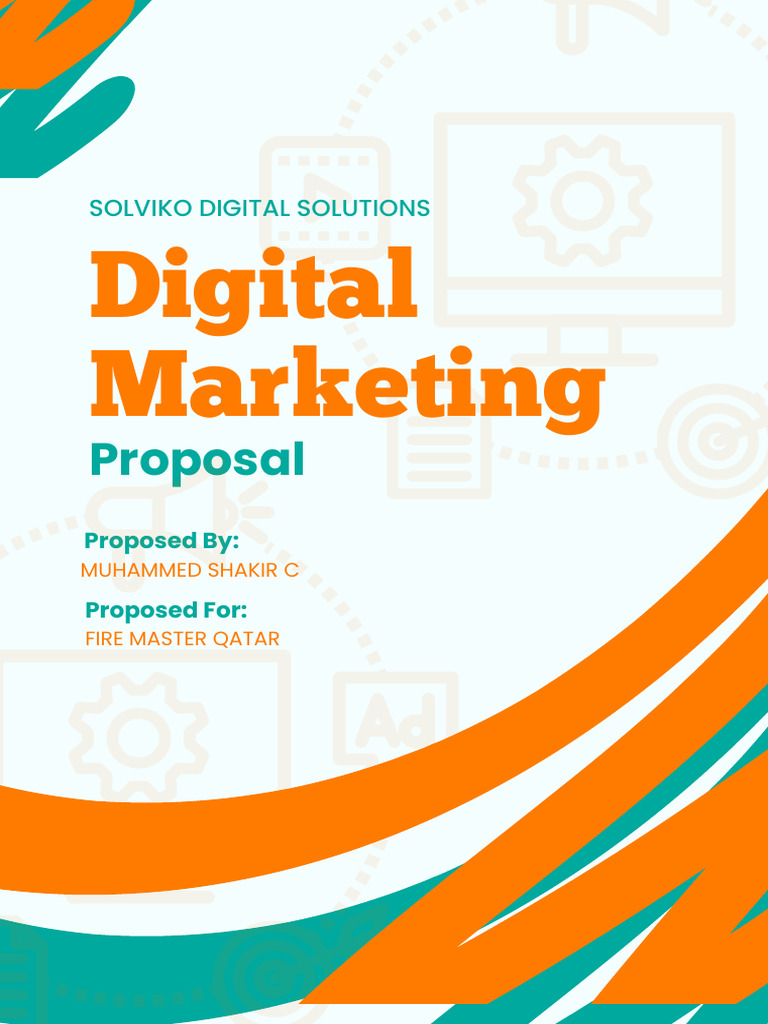 Orange and Green Simple Digital Marketing Agency Proposal Cover Page | PDF