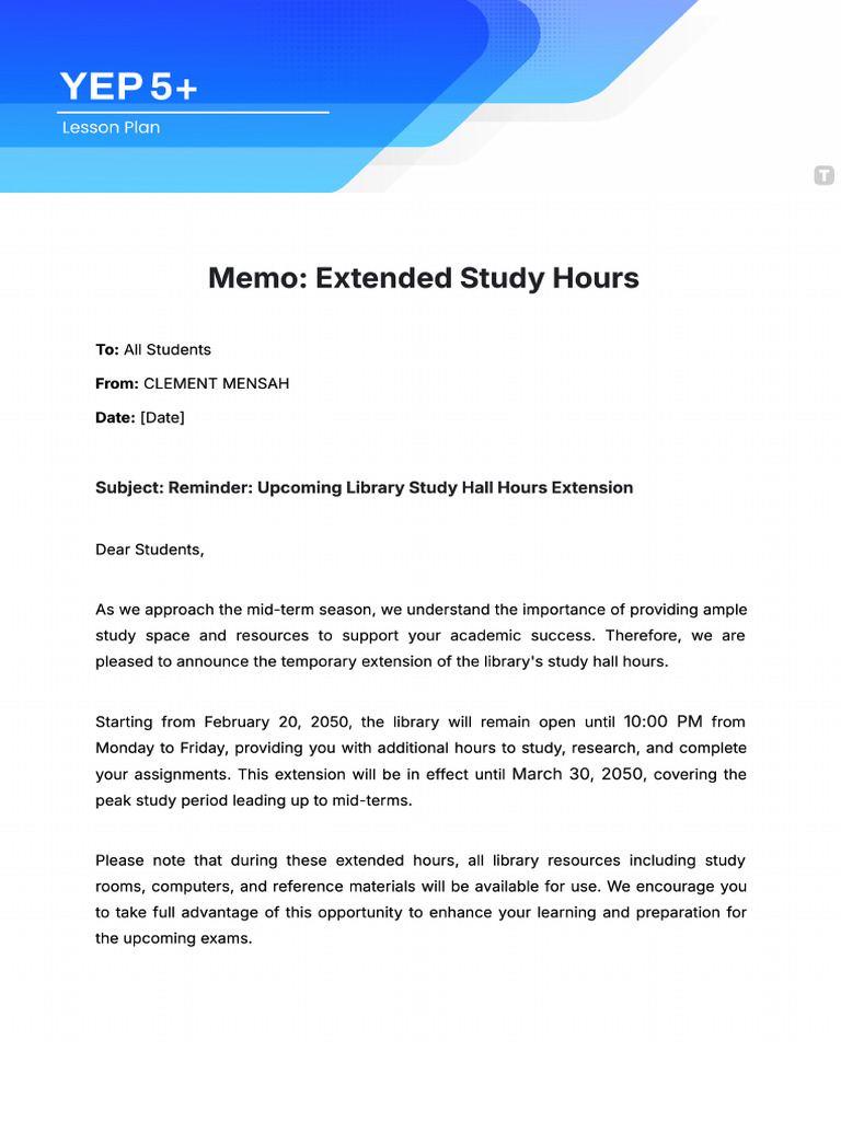 Free Student Memo Template | PDF