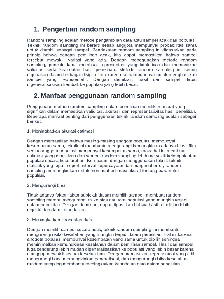 Uji Random Sampling | PDF