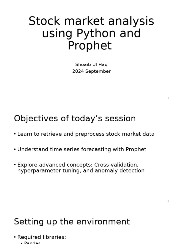 Stock Market Analysis Using Python and Prophet | PDF