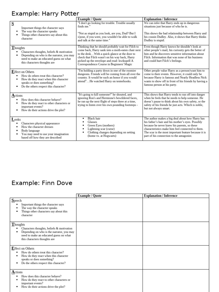 STEAL - Harry Potter Example | PDF