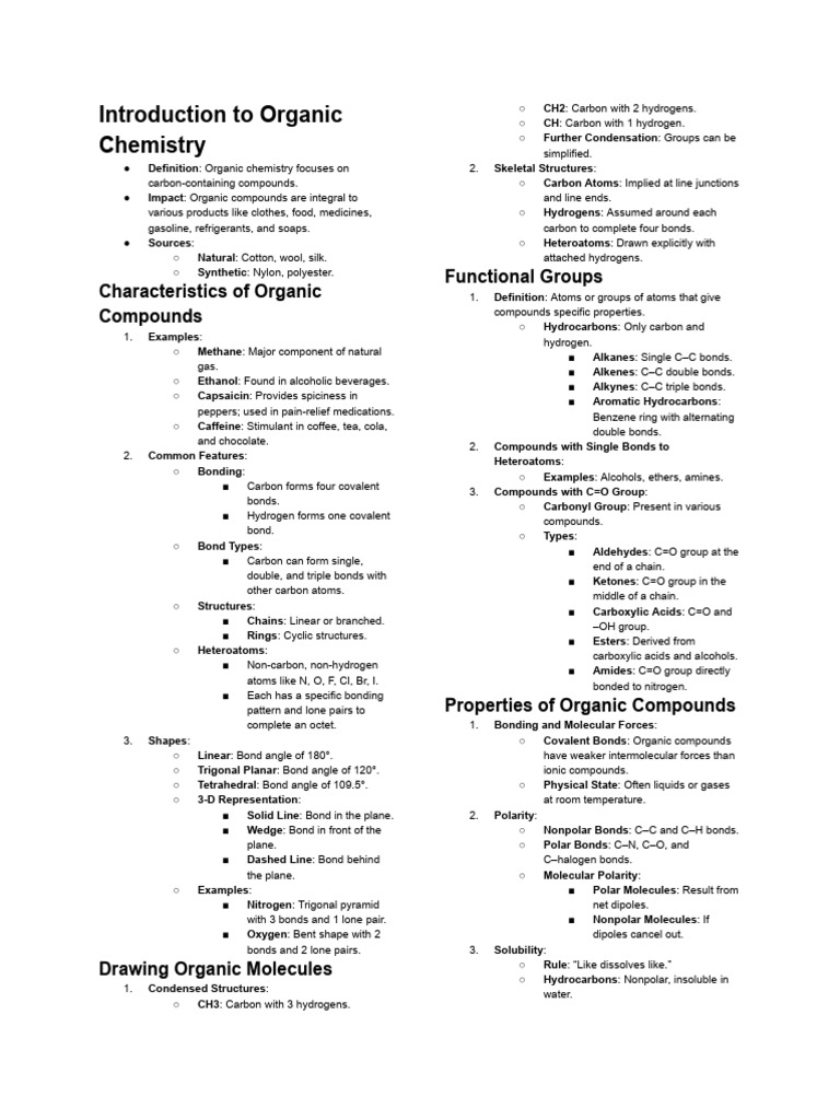 Organic Chemistry First Sem Prelims | PDF