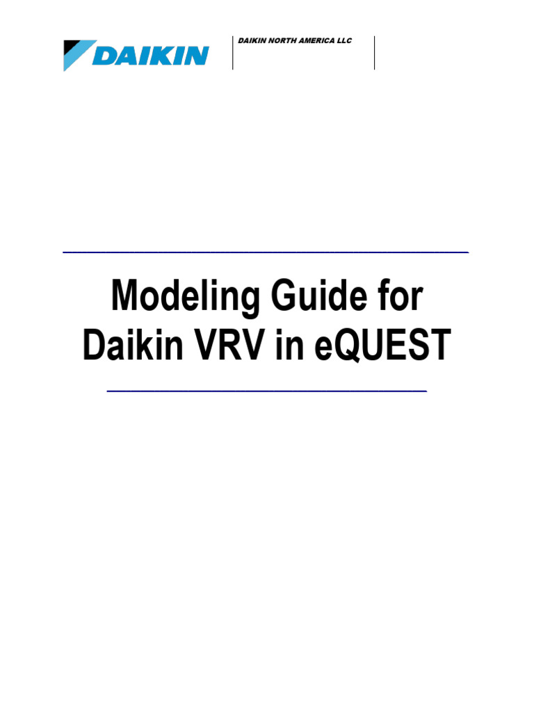Modeling guide for daikin vrv in equest pdf
