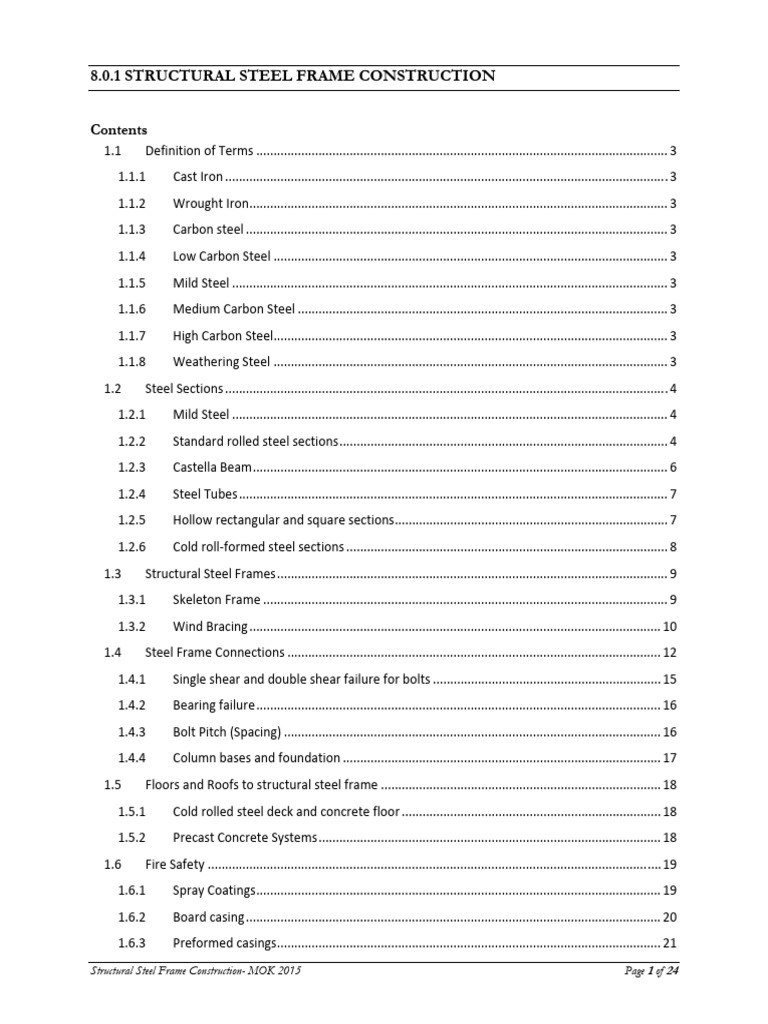 8.0.1 Structural Steel Frames | PDF