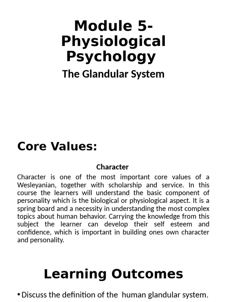 Module 5 Physiological Psychology PDF