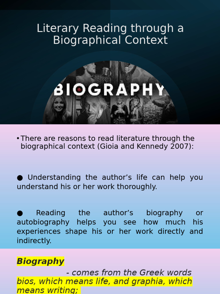 Biographical Context in Literary Analysis | PDF | Biography | History