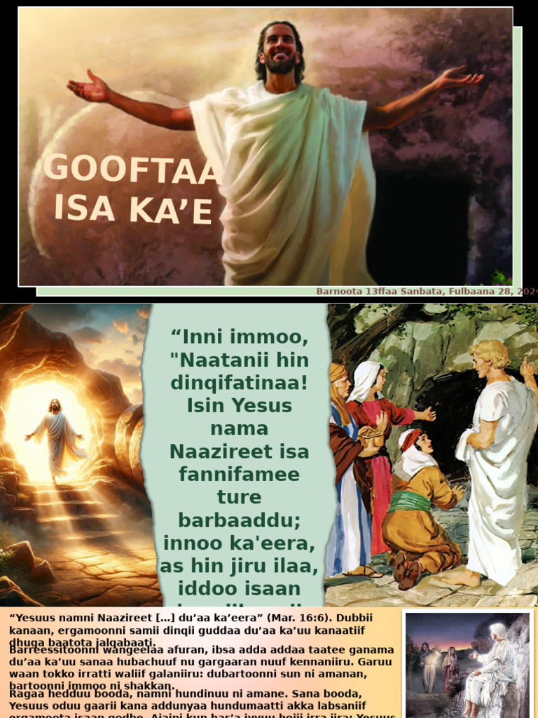 Gooftaa Isa Ka'E: Barnoota 13ffaa Sanbata, Fulbaana 28, 2024 | PDF