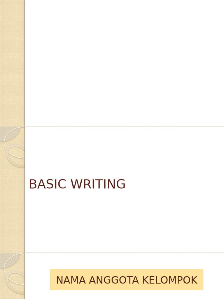Basic Writing 1 | PDF