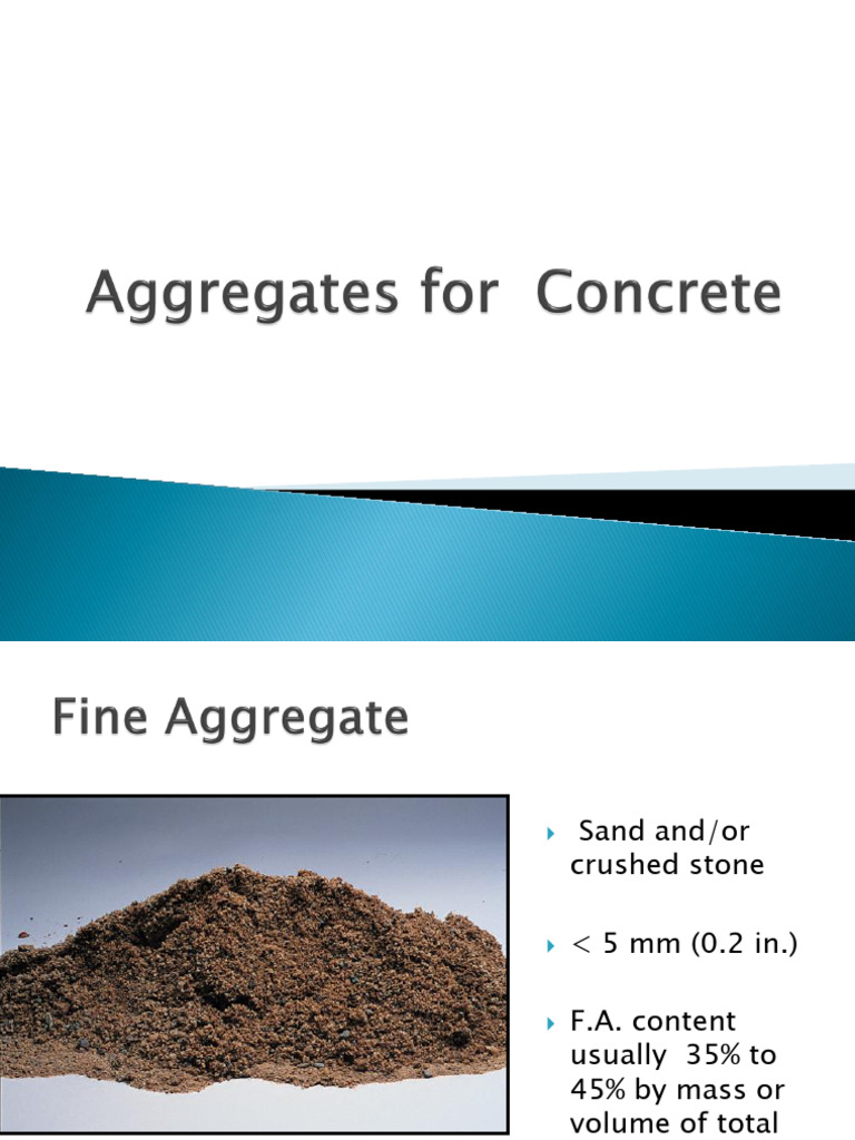 Aggregates For Concrete A Handouts | PDF