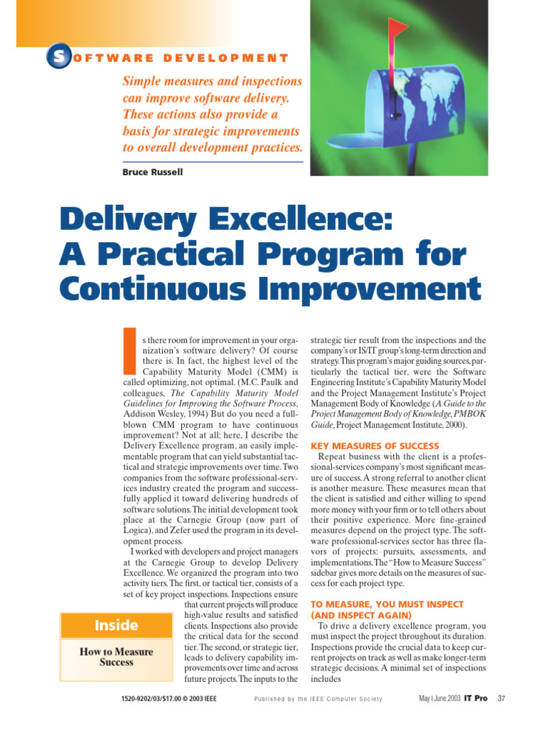 Delivery Excellence A Practical Program For Continuous Improvement ...