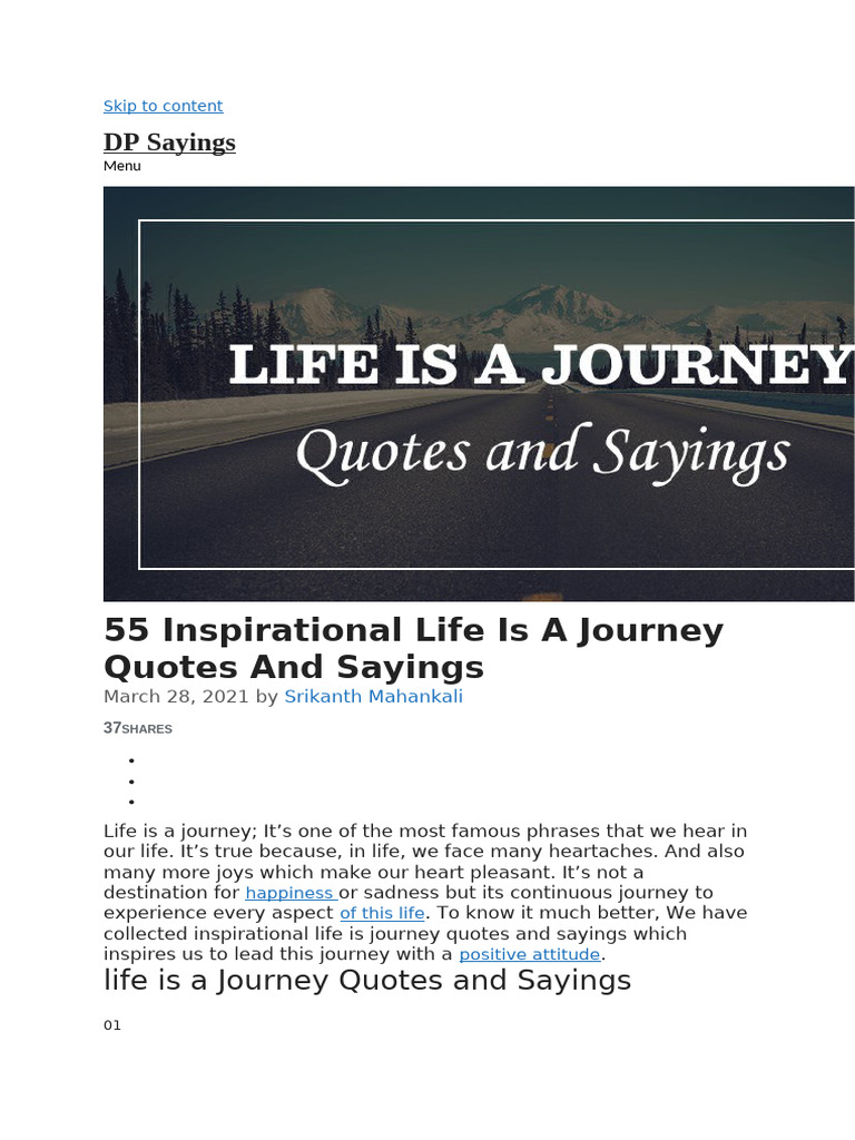Life Is A Journey | PDF