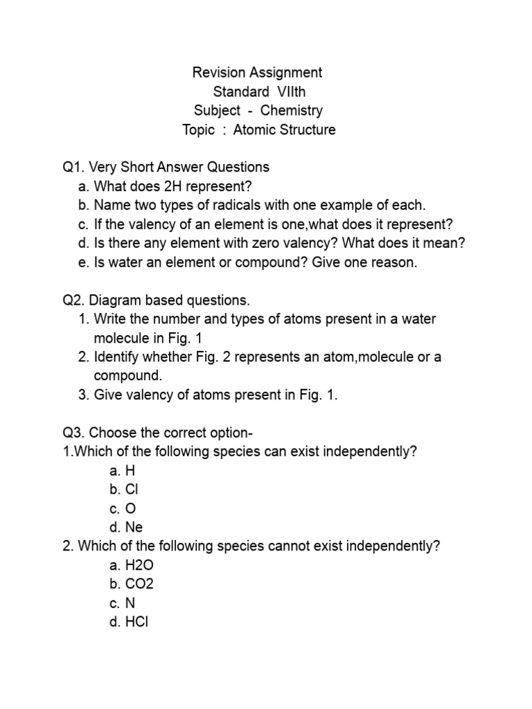 Class7 Chem Atomic Structure Pdf