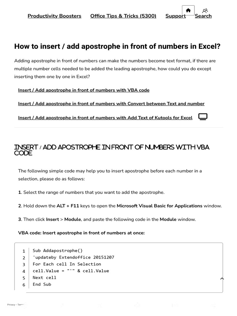 How To Add Apostrophe In Excel Cells