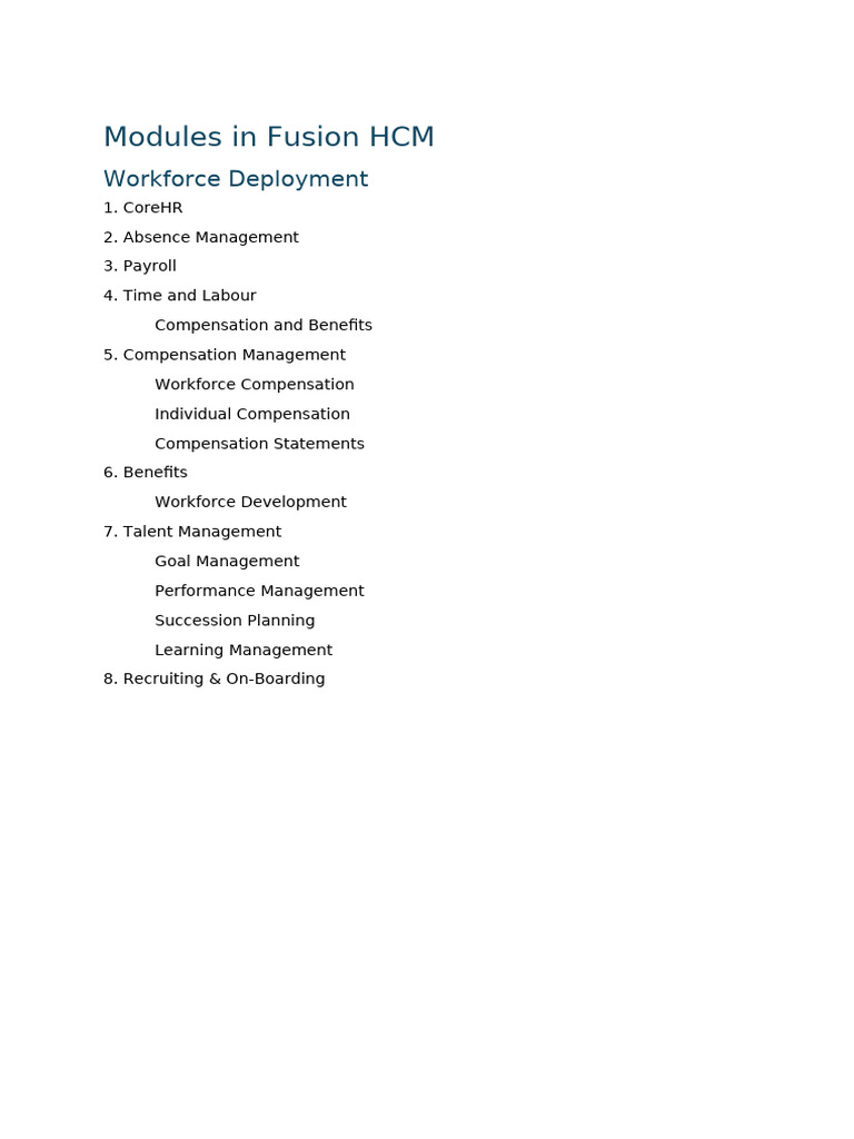 Oracle HCM Modules | PDF