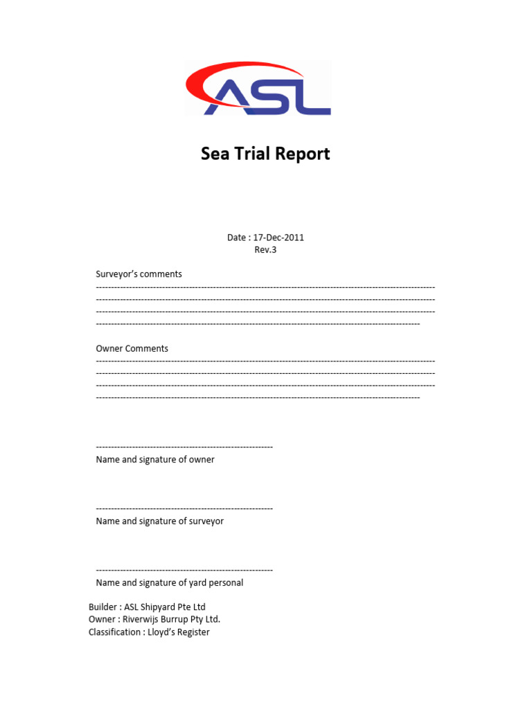 9.8 - Reading - Sea Trial Report 977 R3 | PDF