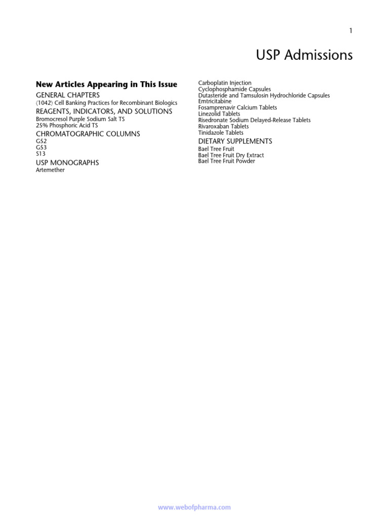 USP Admissions List | PDF