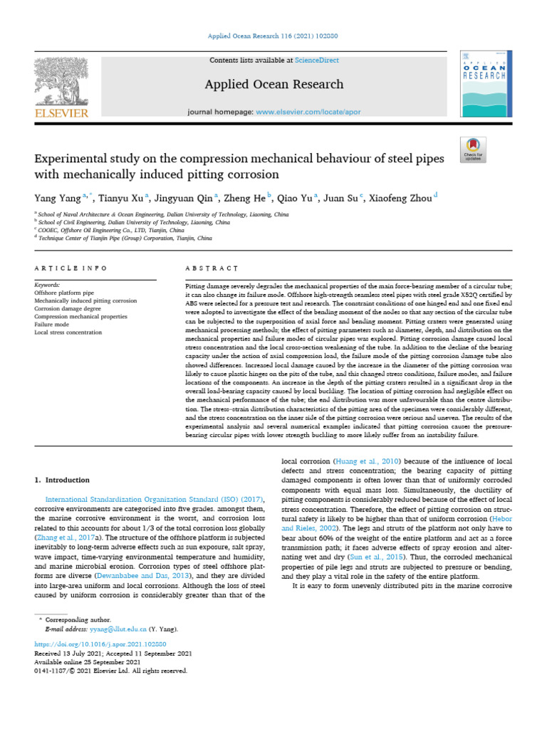 Experimental Study On The Compression Mechanical Behaviour of Steel ...