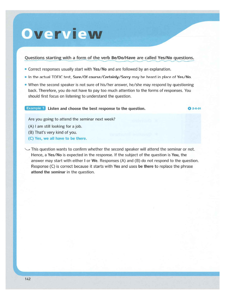 Question Be Do Have Part 2 - ABC Toeic LC | PDF