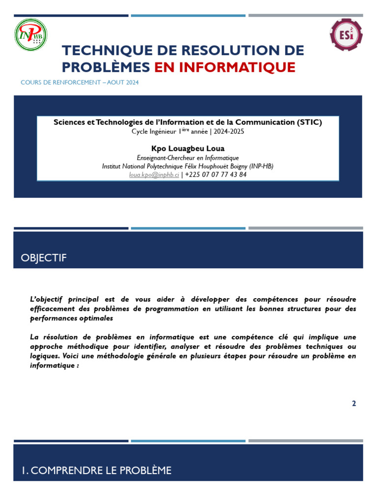 Technique de Résolution de Problème - Informatique | PDF