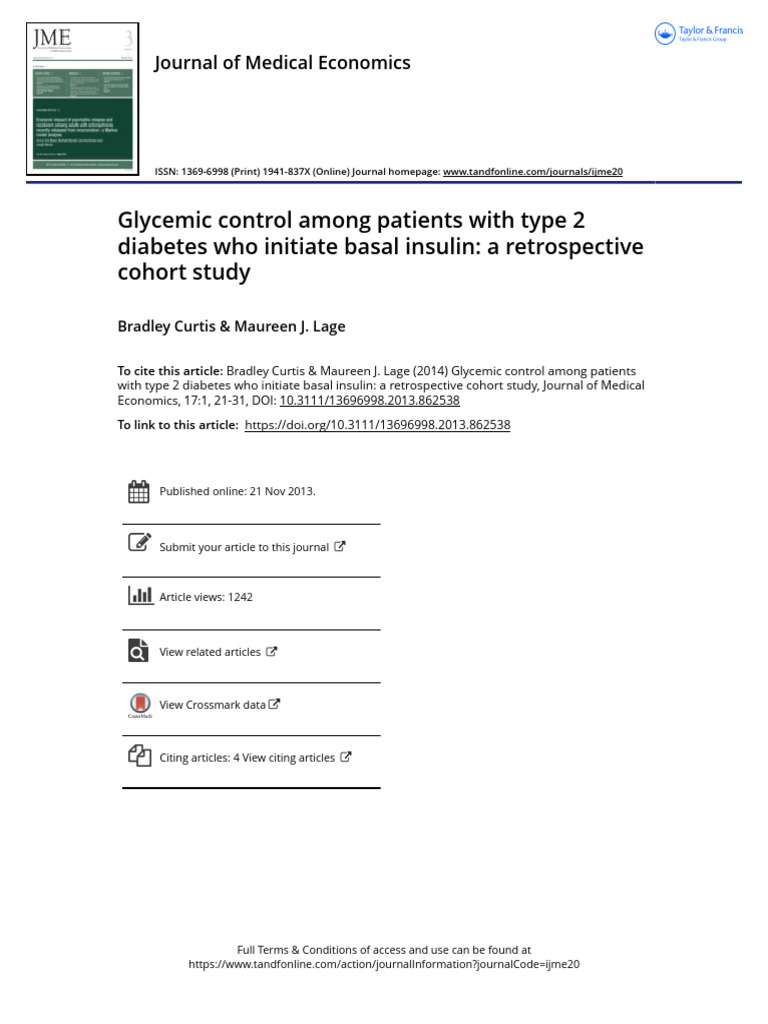Glycemic Control Among Patients With Type 2 Diabetes Who Initiate Basal ...