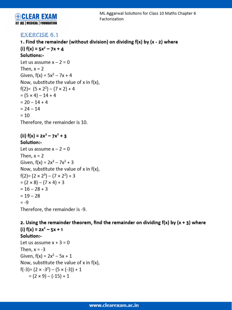 Chapter 6 Factorization | PDF