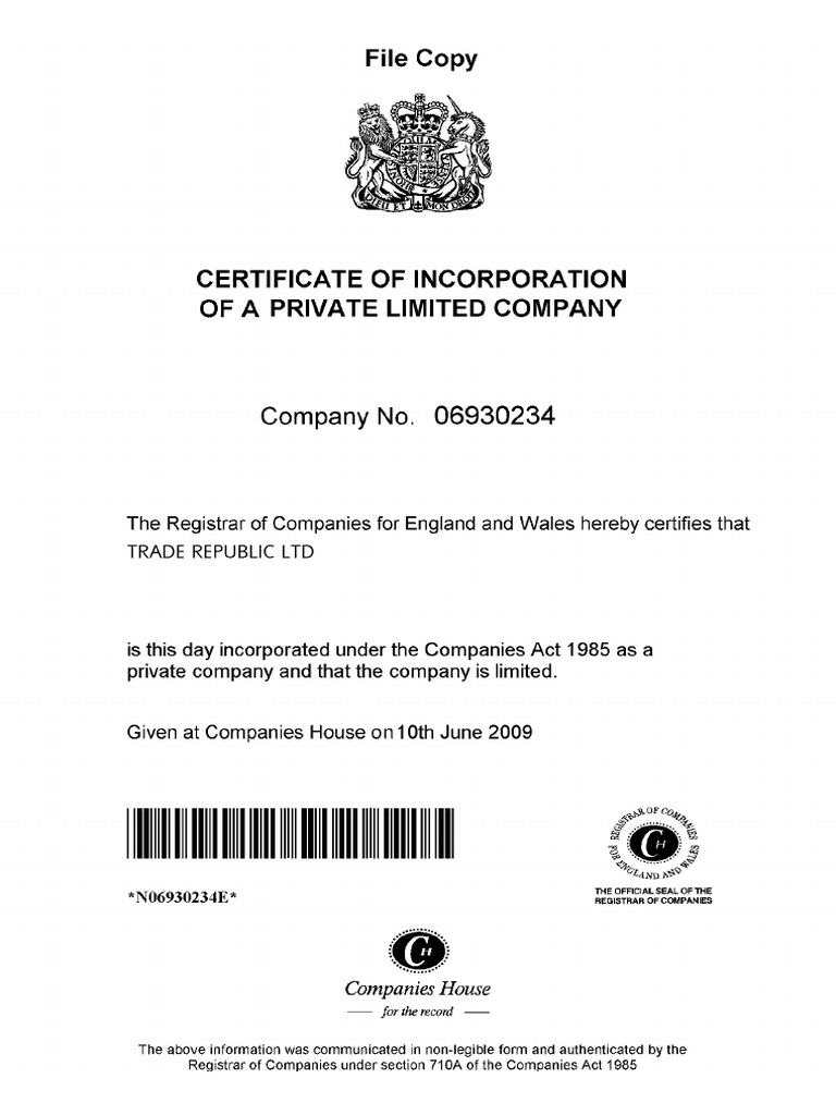 Companies - House - Document TR | PDF
