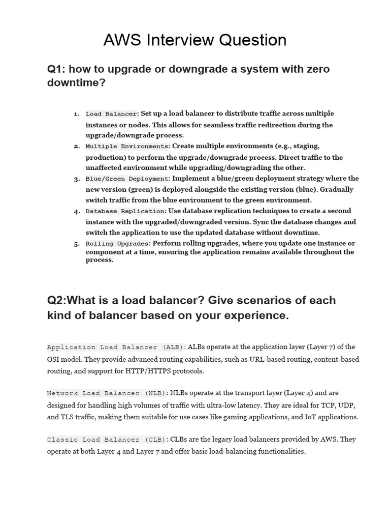Aws interview question pdf