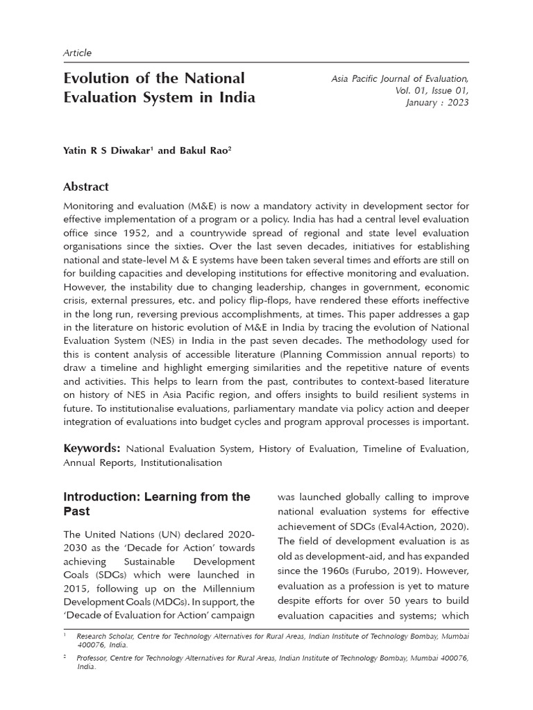 Evolution of Evaluation in India | PDF | Evaluation | Career & Growth