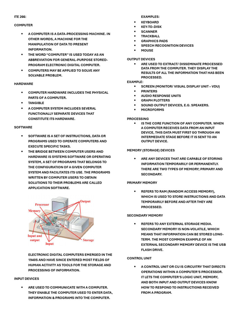 Computer Basics: Hardware, Software, and Architecture | PDF | Operating ...