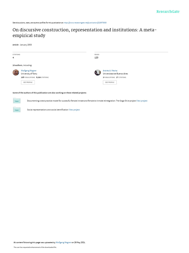 On Discursive Construction, Representation and Institutions: A Meta ...