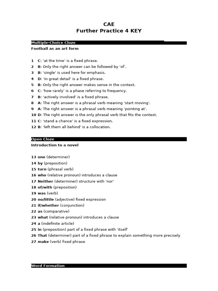 Cambridge Cae Practice Test