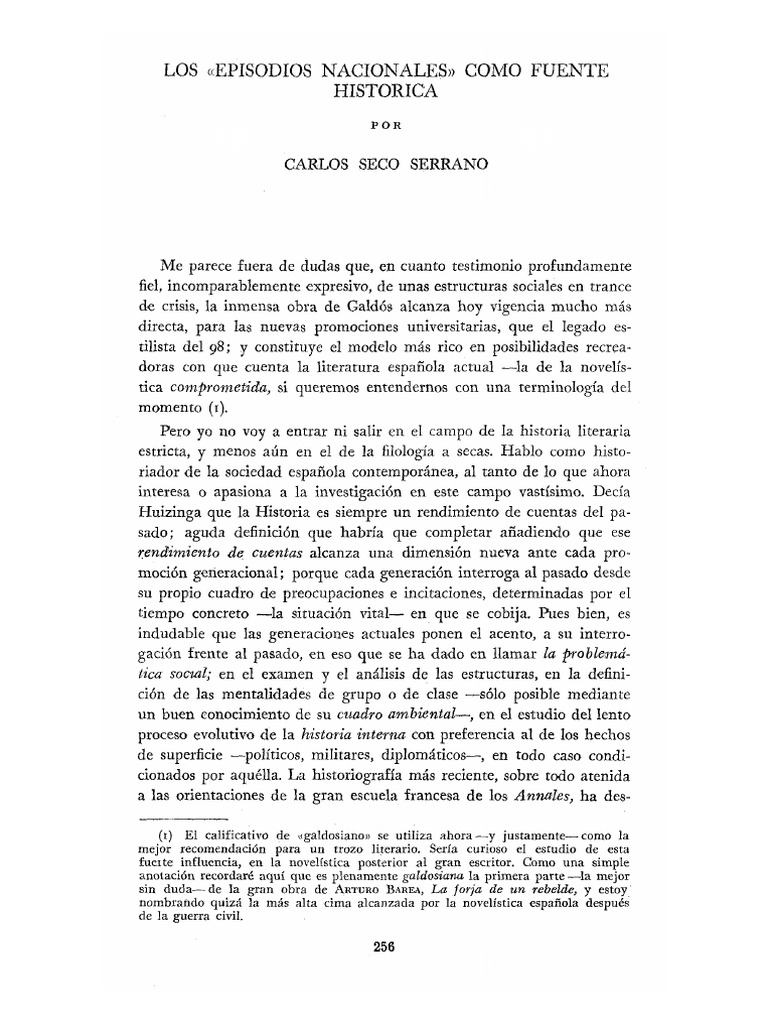 Los Episodios Nacionales Como Fuente Historica | PDF