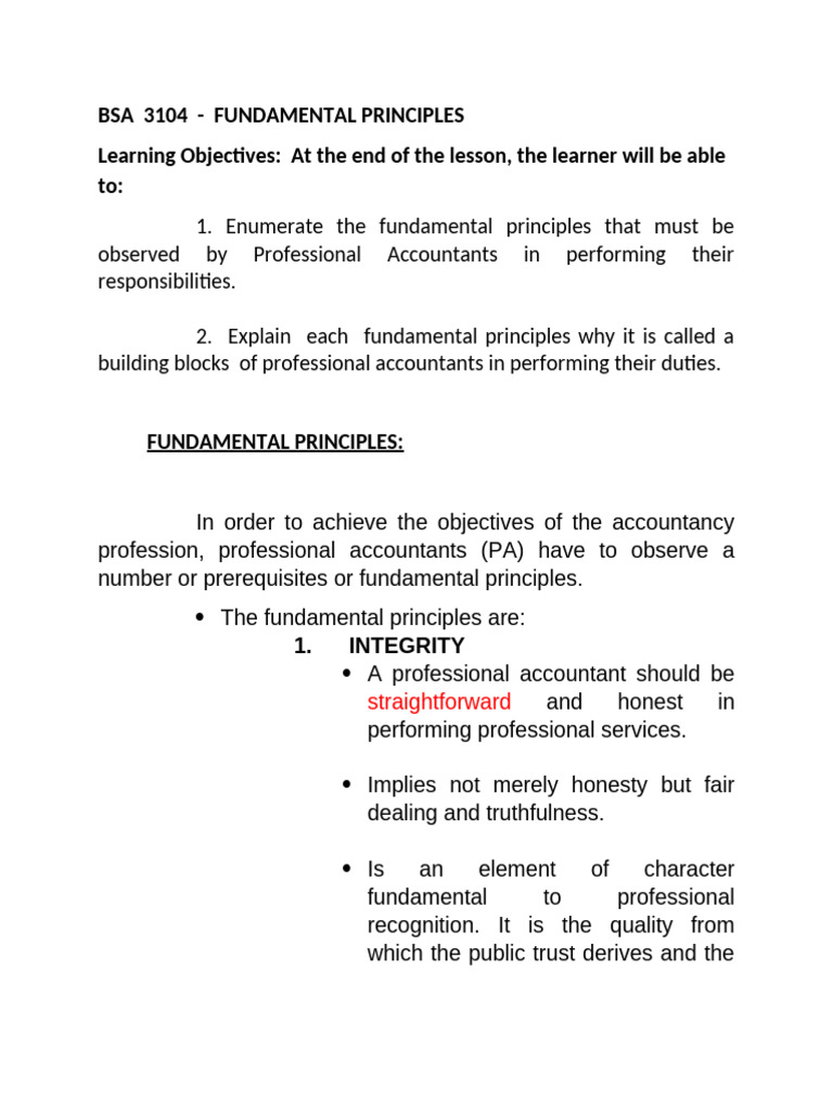 Bsa 3104 Module 2 Fundamental Principles - Update 1 | PDF ...