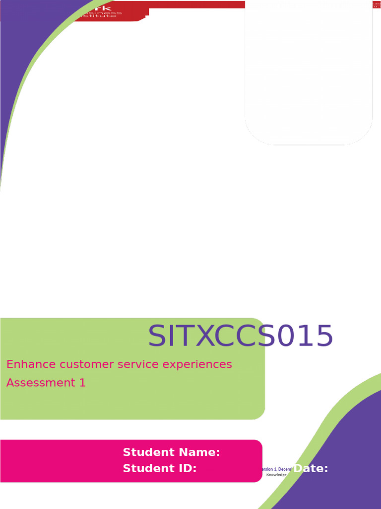 SITXCCS015 Assessment 1 2 | PDF
