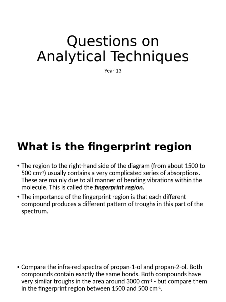 Questions On Analytical Techniques | PDF