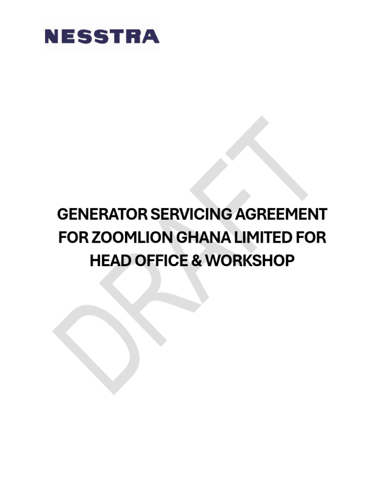 Nesstra Generator Service Agreement | PDF | Breach Of Contract ...