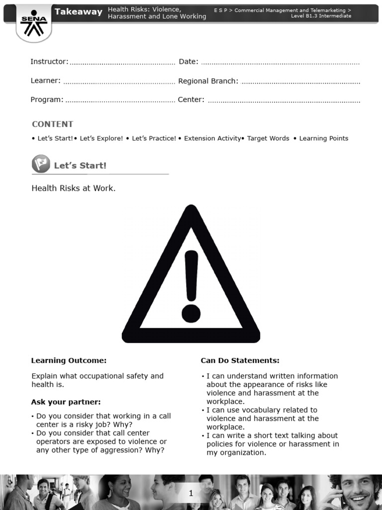 Image showcasing Health Risks at Work | PDF