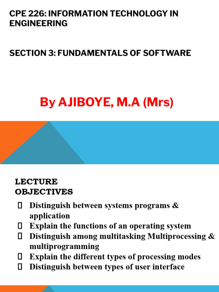 Section 3 - Fundamentals of Software | PDF