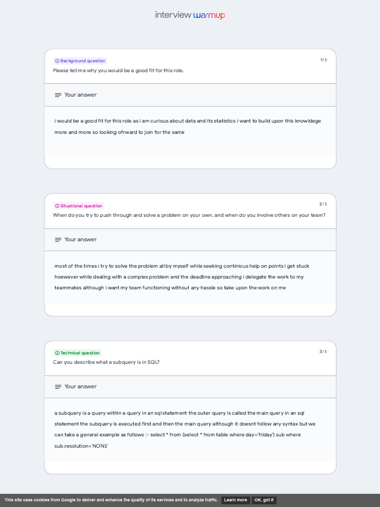 Interview warmup grow with google pdf