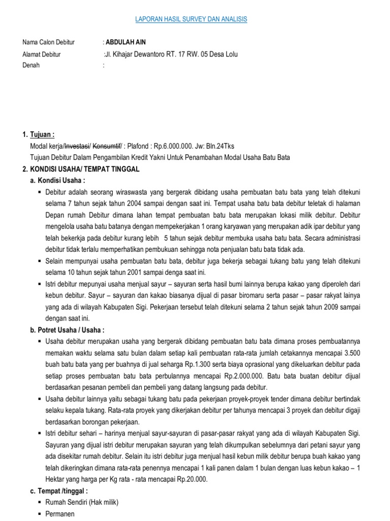 Laporan Hasil Survey Dan Analisis Rahma