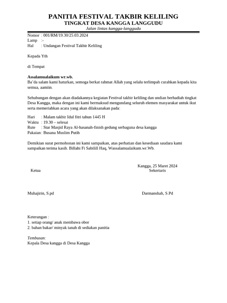 Surat Takbir Keliling Pdf