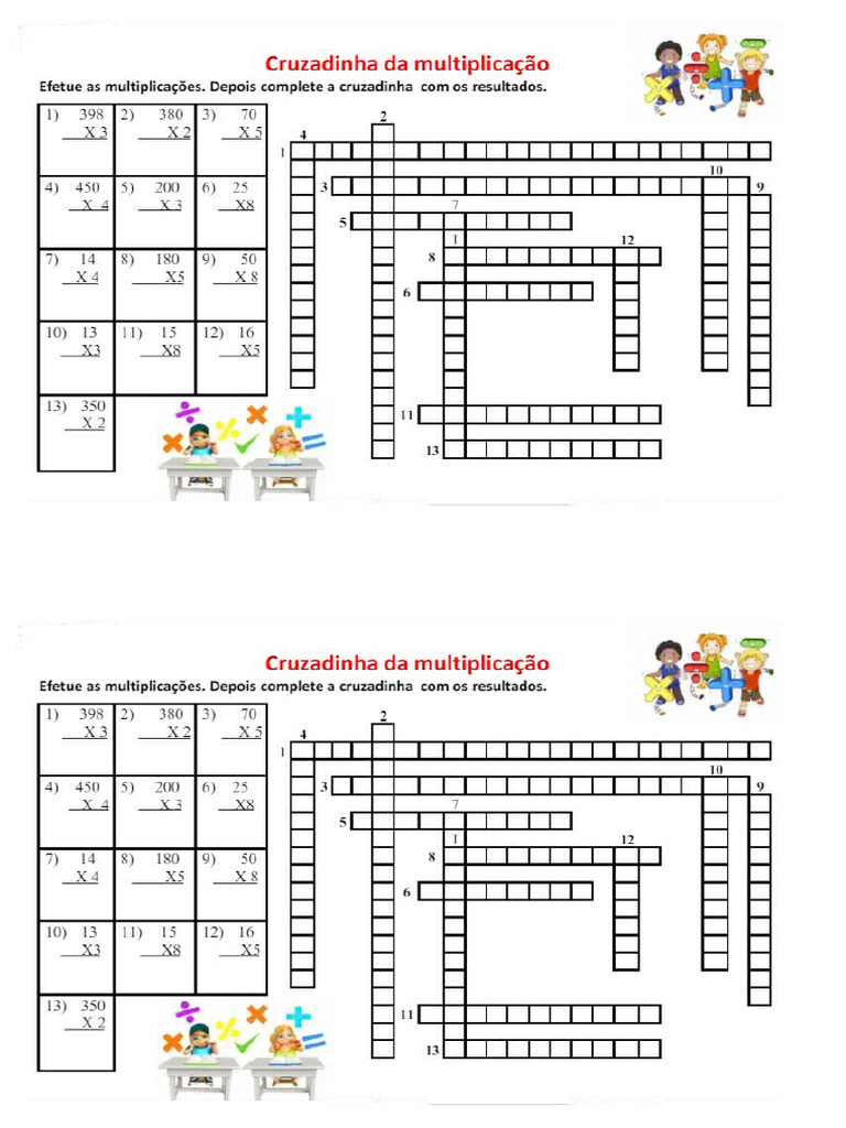 Cruzadinha Da Multiplicação | PDF