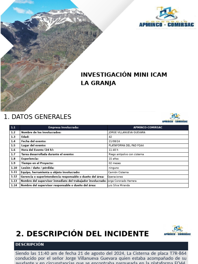Investigación de Incidente en La Granja | PDF